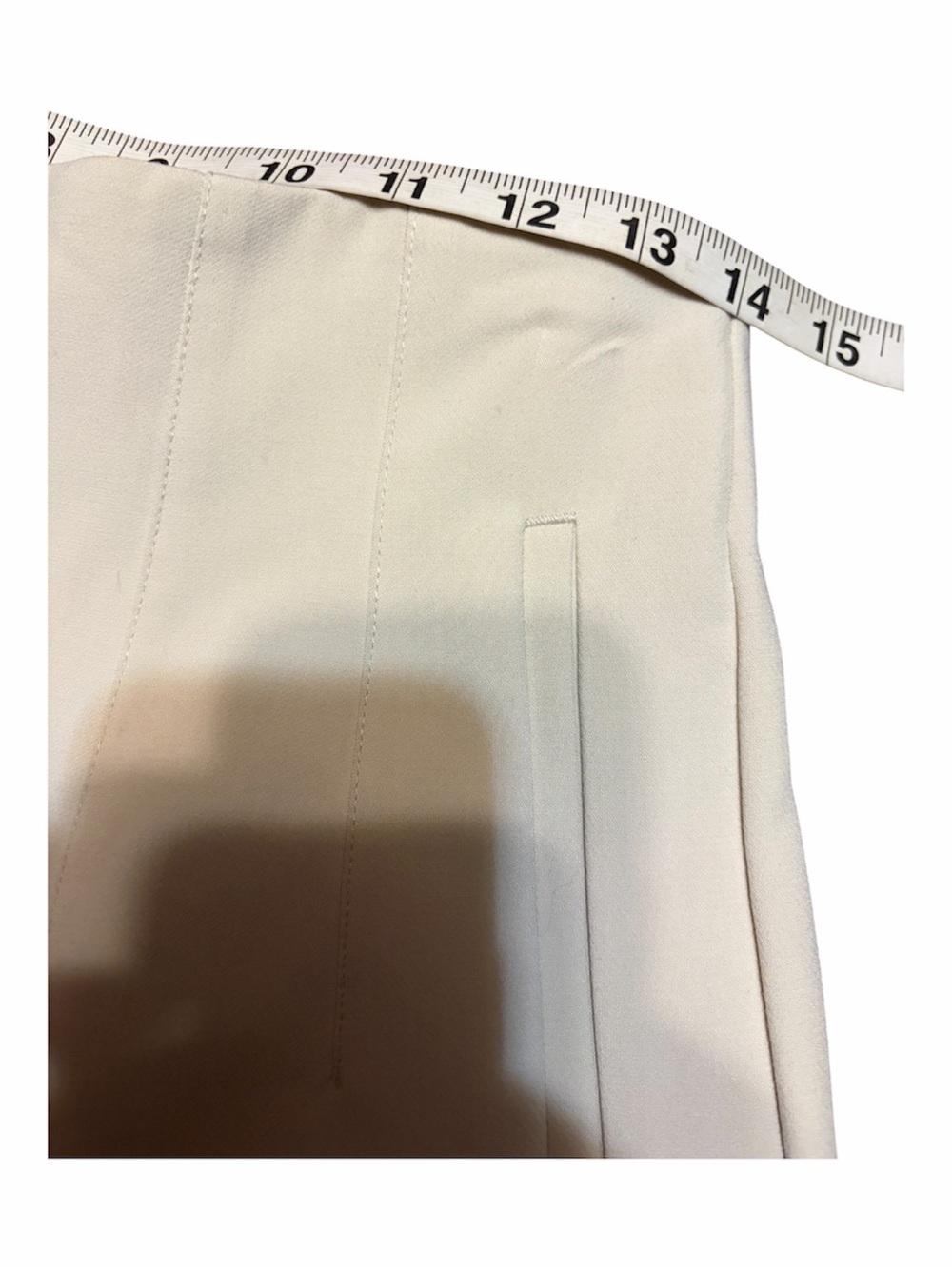 Zara High Waisted Tailored Trousers Ecru Cream Straight Leg Size M - Picture 4 of 8